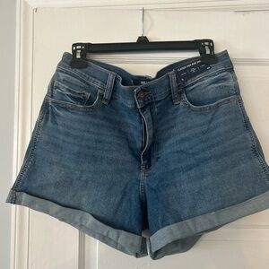 Hollister Blue Jean Shorts with Cuffed Hem